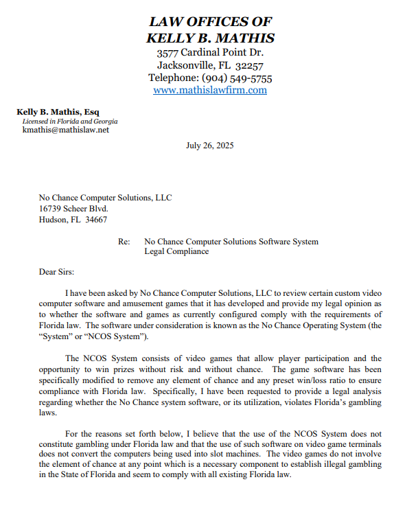 Legal compliance document